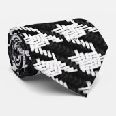 Hahnentrittmusterschwarzweiss-Krawatte Krawatte (Gerollt)