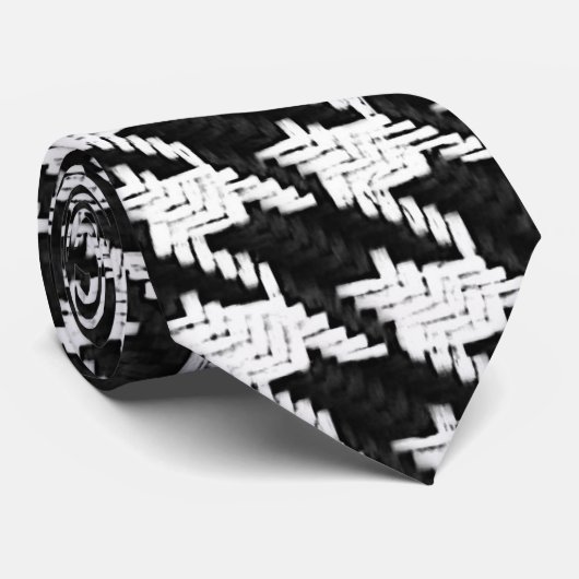 Hahnentrittmusterschwarzweiss-Krawatte Krawatte (Gerollt)