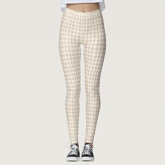 Hahnentrittmustervanille Muster Leggings (Vorderseite)