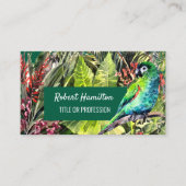 Hahns Aquarellmalerei mit Papagei Visitenkarte (Vorderseite)