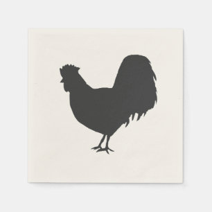 Hahnsilhouette Bauernhof-Party-Papiernapkin Serviette