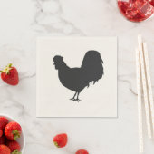 Hahnsilhouette Bauernhof-Party-Papiernapkin Serviette (Beispiel)
