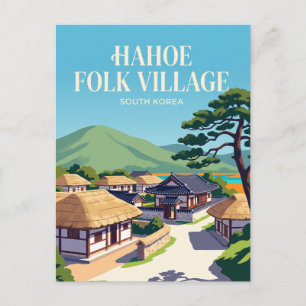 Hahoe-Volkssiedlung Südkorea Postkarte