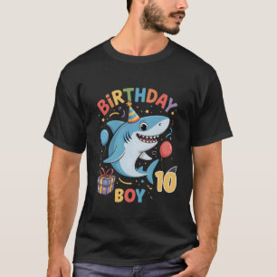 Hai 10. Geburtstag Junge Ozean Thema Zehn Jahre Al T-Shirt