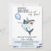 Hai 3. Geburtstag Kinder Einladung (Vorderseite)