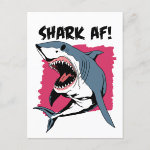 Hai AF! Shark liebt Grafikdesign Hai Postkarte