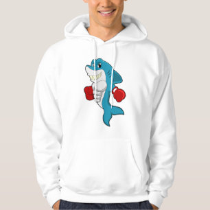 Hai als Boxer mit Boxhandschuhen Hoodie