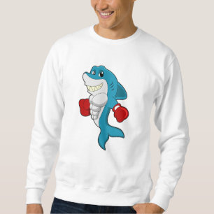 Hai als Boxer mit Boxhandschuhen Sweatshirt