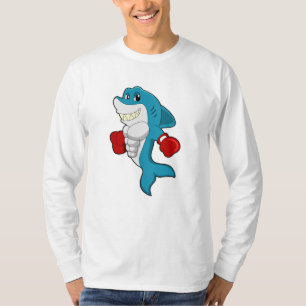 Hai als Boxer mit Boxhandschuhen T-Shirt