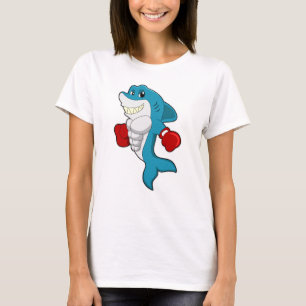 Hai als Boxer mit Boxhandschuhen T-Shirt