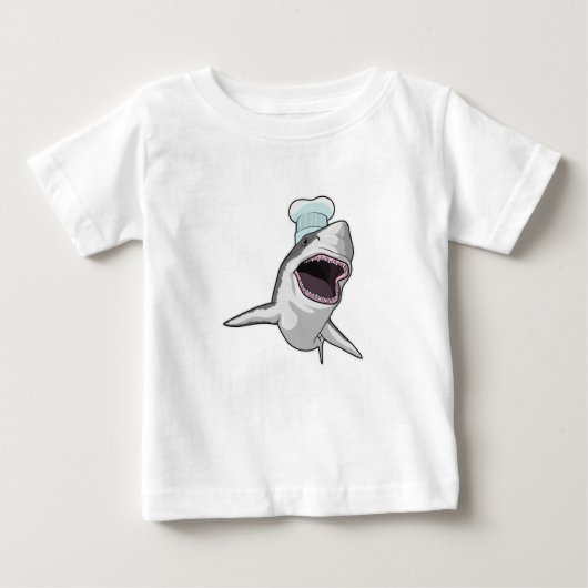Hai als Koch mit Koch Hut Baby T-shirt (Vorderseite)