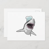 Hai als Koch mit Koch Hut Postkarte (Vorne/Hinten)