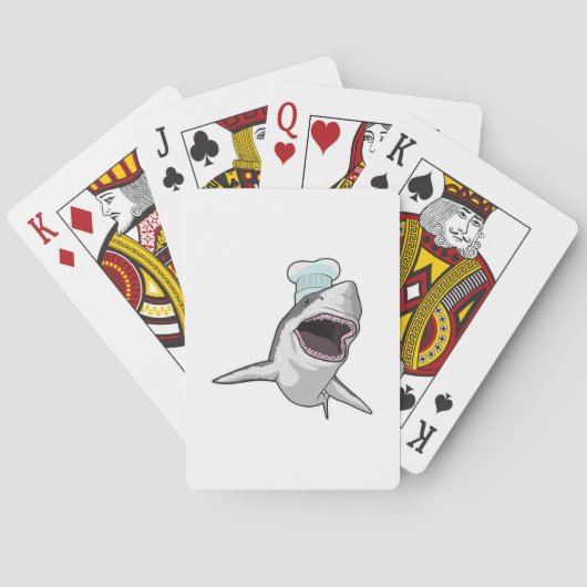 Hai als Koch mit Koch Hut Spielkarten (Rückseite)