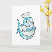 Hai als Koch mit Kochen Schürze Karte (Gelbe Blume)