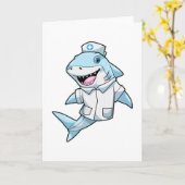 Hai als Krankenschwester mit Kittel Karte (Gelbe Blume)