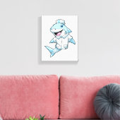 Hai als Krankenschwester mit Kittel Leinwanddruck (Insitu (Wohnzimmer))