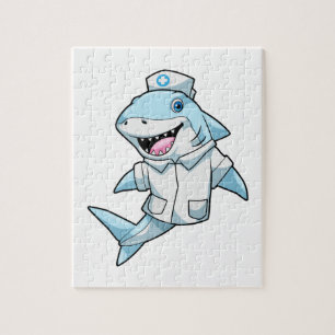 Hai als Krankenschwester mit Mantel Puzzle