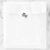 Hai als Polizeibeamte Runder Aufkleber (Tasche)