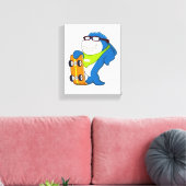 Hai als Skater mit Skateboard Leinwanddruck (Insitu (Wohnzimmer))