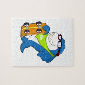 Hai als Skater mit Skateboard Puzzle (Horizontal)