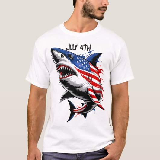 Hai-Amerikanische Flagge 4. Juli T-Shirt (Vorderseite)