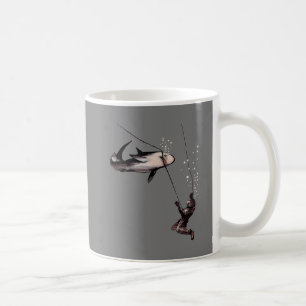 Hai-Angriff auf einen Vintage-Helmtaucher URM Kaffeetasse