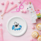 Hai-Angriff lustig Pappteller (Party)