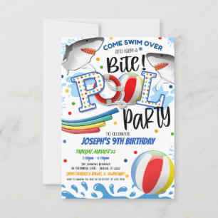 Hai-Angriff-Poolparty-Einladung Einladung