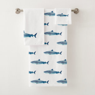 Hai Aquarellmalerei Muster Badehandtuch Set