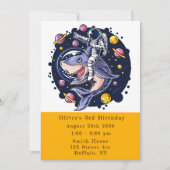 Hai Astronaut Space Boy Geburtstagsparty Einladung (Vorderseite)