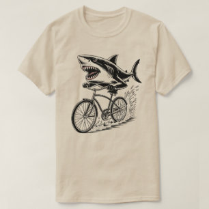 Hai auf Fahrrad• Land-Hai-Angriff Tee • Absu