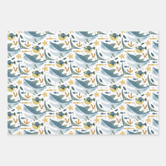 Hai Baby Boy Wrapping Paper Sheets Set 3 Geschenkpapier Set (Vorderseite 2)