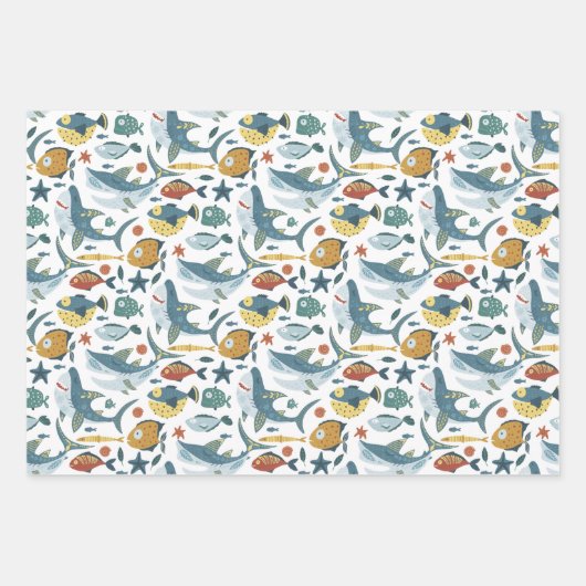 Hai Baby Boy Wrapping Paper Sheets Set 3 Geschenkpapier Set (Vorderseite)