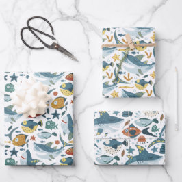 Hai Baby Boy Wrapping Paper Sheets Set 3 Geschenkpapier Set