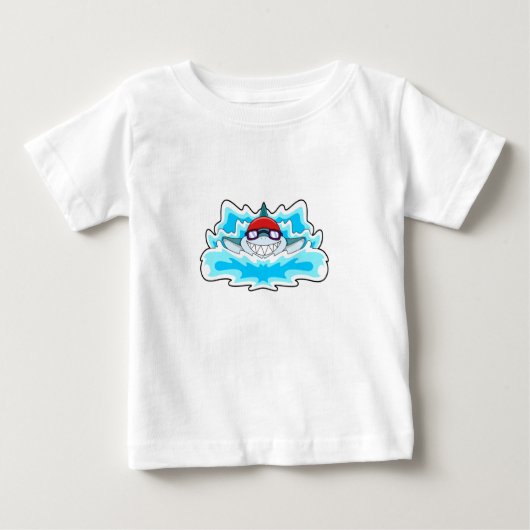 Hai beim Baden mit Schwimmbrille Baby T-shirt (Vorderseite)