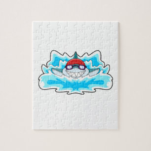Hai beim Baden mit Schwimmbrille Puzzle