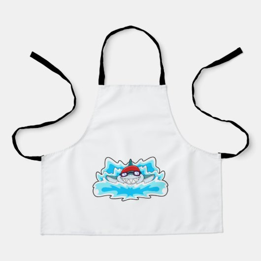Hai beim Baden mit Schwimmbrille Schürze (Vorderseite)
