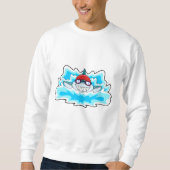 Hai beim Baden mit Schwimmbrille Sweatshirt (Vorderseite)