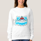 Hai beim Baden mit Schwimmbrille Sweatshirt (Vorderseite)