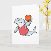Hai beim Sport mit Basketball Karte (Gelbe Blume)