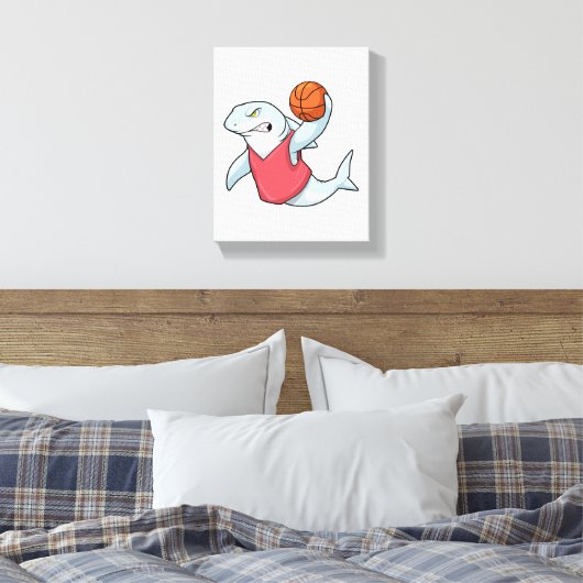 Hai beim Sport mit Basketball Leinwanddruck (Insitu (Schlafzimmer))