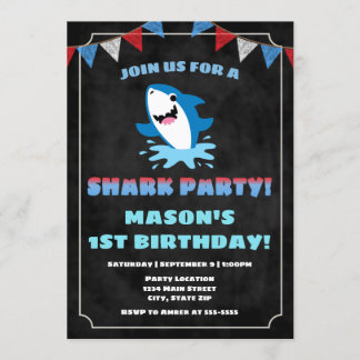 Hai Birthday Einladung Baby Shark