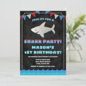 Hai Birthday Einladung Baby Shark (Stehend Vorderseite)