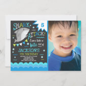 Hai Birthday Einladung Shark Pool Party (Vorderseite)