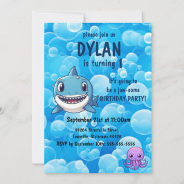 Hai Birthday First Bday Ocean Kinder Party Einladung