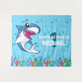 Hai Birthday First Bday Ocean Kinder Wandteppich (Vorderseite (Horizontal))