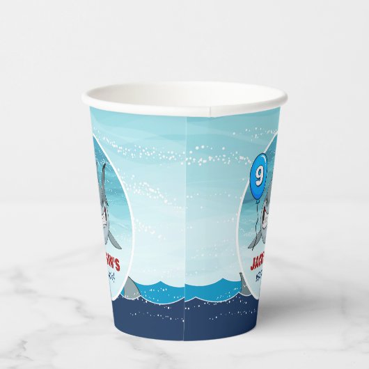 Hai Birthday Party Blue Paper Cup Pappbecher (Rechts)