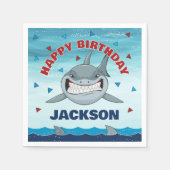 Hai Birthday Party Boys Paper Napkin Serviette (Vorderseite)