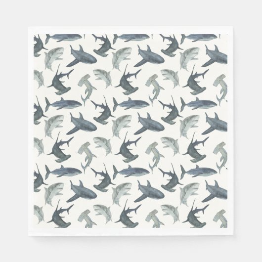 Hai Birthday Party Napkins | Beach Club Sharks Serviette (Vorderseite)