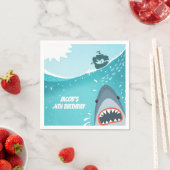 Hai Birthday Pool Party Junge Ozean Unter Meer Serviette (Beispiel)